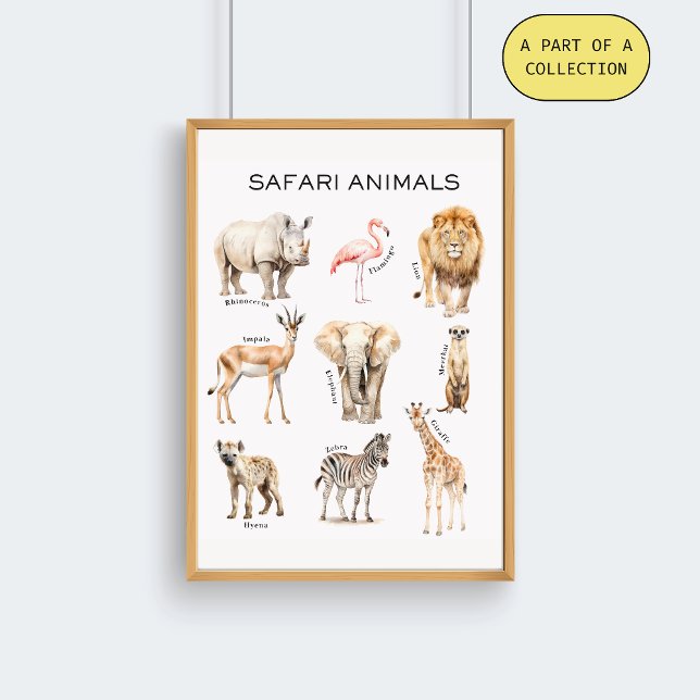 Safari Animals Educational Poster (Von Creator hochgeladen)