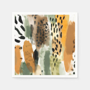 Safari Animals Fur Prints Abstrakt Modern Boho Serviette