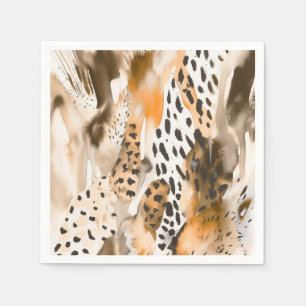 Safari Animals Fur Prints Abstrakt Modern Boho Serviette