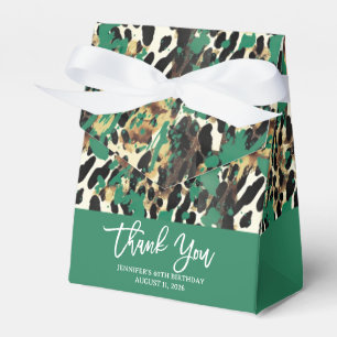 Safari Animals' Fur Prints Muster Green Moderne Geschenkschachtel
