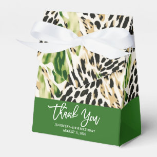 Safari Animals' Fur Prints Muster grün und braun Geschenkschachtel