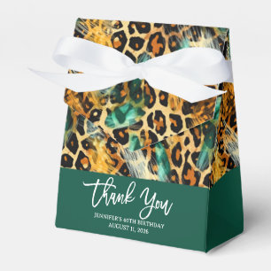 Safari Animals' Fur Prints Muster grün und Gold Geschenkschachtel