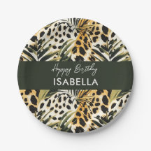 Safari Animals' Fur Prints Patterns & Palm Blätter