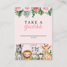 Safari Animals Girl Baby Showcard - Jungle Begleitkarte