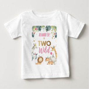 Safari Animals Girl Geburtstag T - Shirt Wildes Ki