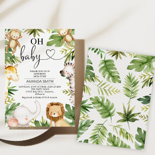 Safari Animals Greenerity Oh Baby Shower Einladung