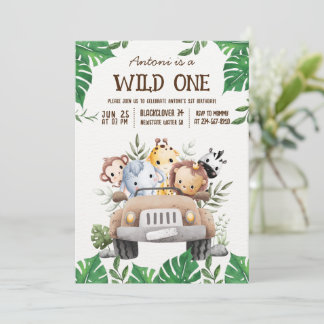 Safari Animals Jungle Party Einladung