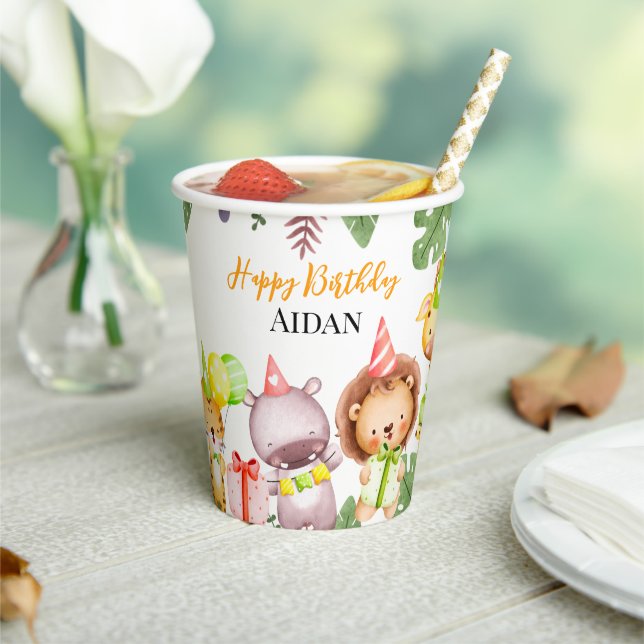 Safari Animals Kids Party Pappbecher (In Situ)