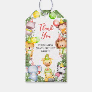 Safari Animals Kids Party Vielen Dank Tag Geschenkanhänger