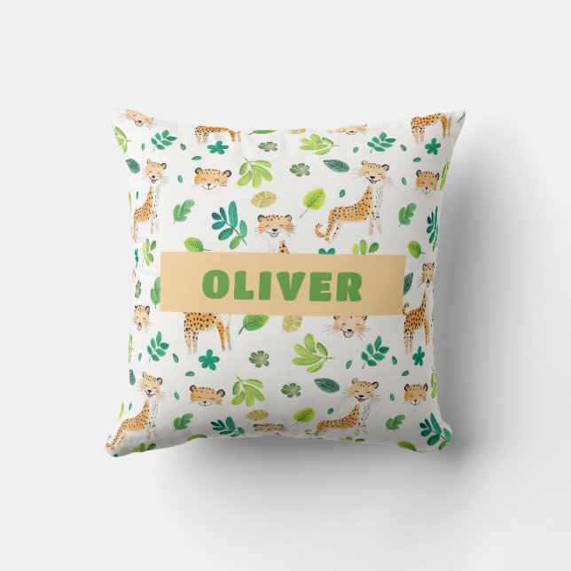 Safari Animals Kinderzimmer Niedlich Wildlife Must Kissen (Rückseite)
