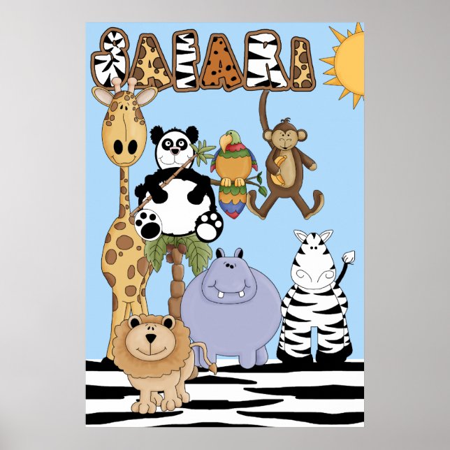 Safari Animals Kinderzimmer Poster (Vorne)
