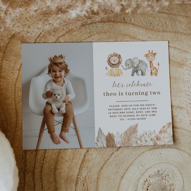 Safari Animals Landscape Foto Einladung (Von Creator hochgeladen)