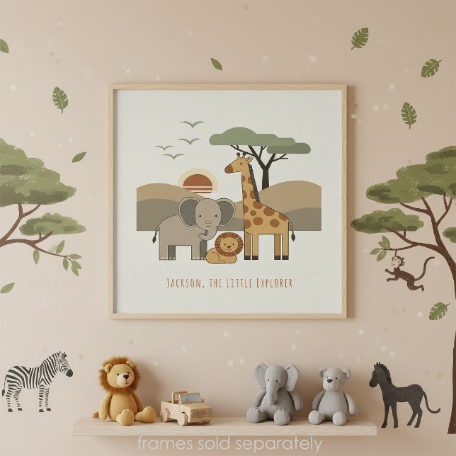 Safari Animals Little Explorer Personalized ID1267 Poster (Von Creator hochgeladen)