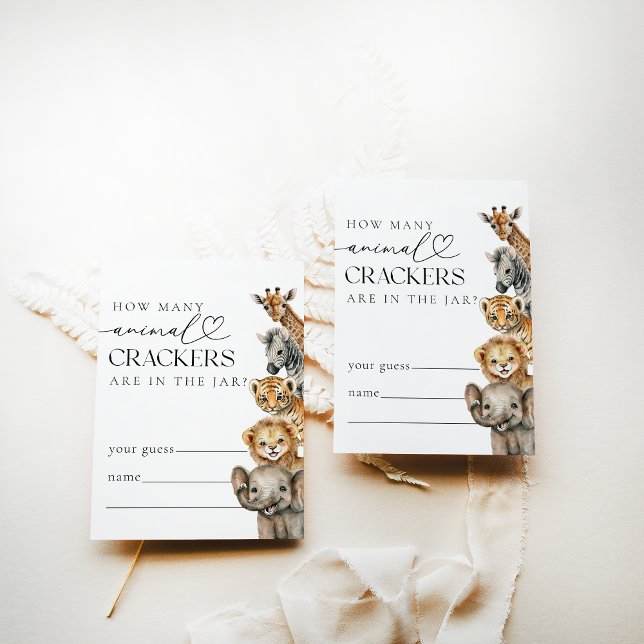 Safari Animals Moderne Baby Shows Game Begleitkarte (Von Creator hochgeladen)