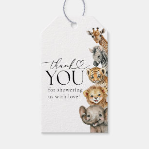 Safari Animals Moderne Babydusche Geschenkanhänger