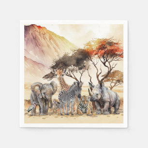 Safari Animals Party Napkins Serviette