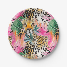 Safari Animals' Pelz Prints Muster Leopard Pappteller