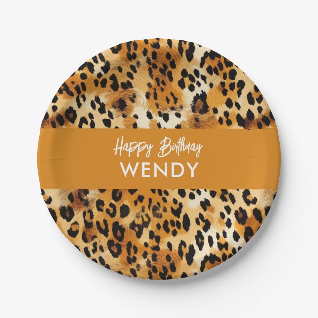 Safari Animals' Pelzmuster Leopard oder Cheetah Pappteller (Vorderseite)