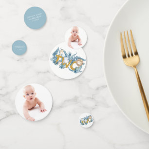 Safari Animals Personalisiert 2ND Geburtstags-Foto Konfetti