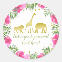 Safari Animals Pink & Gold Baby Dusche