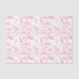 Safari Animals Pink Toile de Jouy Seidenpapier