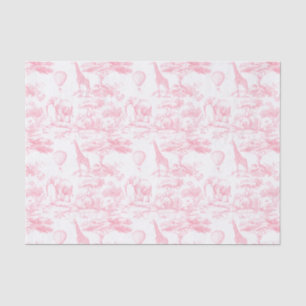 Safari Animals Pink Toile de Jouy Seidenpapier
