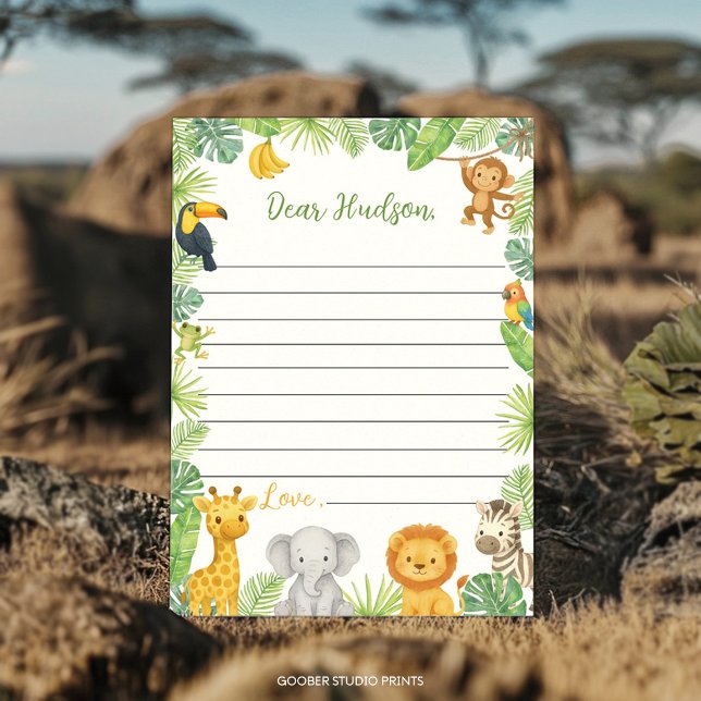 Safari Animals Time Capsule Note Message Card Dankeskarte (Von Creator hochgeladen)