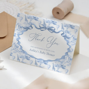 Safari Animals Toile de Jouy Baby Dusche Vielen Da Dankeskarte