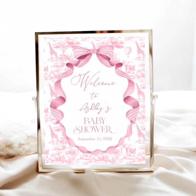 Safari Animals Toile de Jouy Baby Dusche Willkomme Poster (Von Creator hochgeladen)