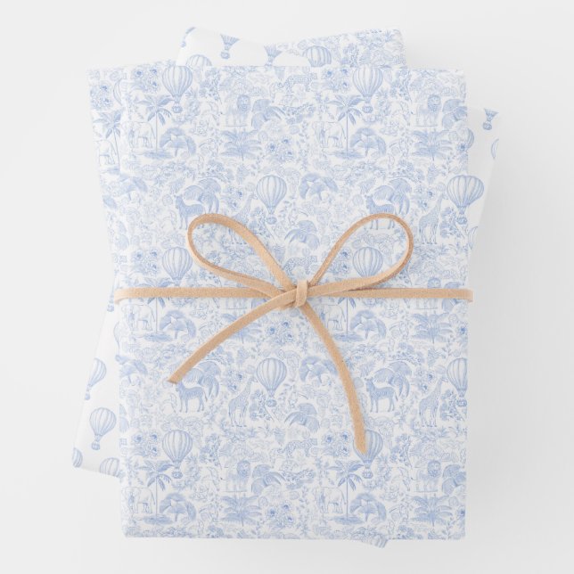 Safari Animals Toile De Jouy Geschenkpapier Set (Beispiel)