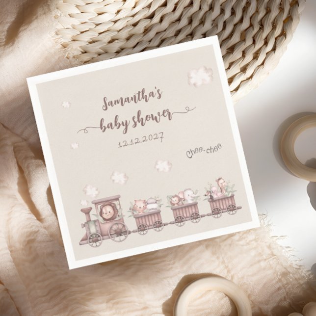 Safari Animals Train Baby Dusche Serviette (Von Creator hochgeladen)