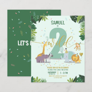 Safari Animals Two Wild Budget Geburtstag Einladun