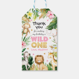 Safari Animals Wild 1 1. Geburtstag Party Dekorati Geschenkanhänger
