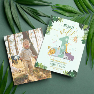 Safari Animals Wild 1 Budget Foto Geburtstag Einla