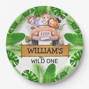 Safari Animals Wild One Geburtstag Pappteller