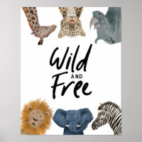 Safari Animals Wild und Gratis Kinderzimmer Room