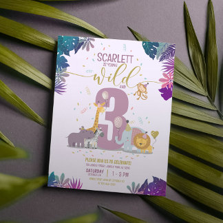 Safari Animals Young Wild & 3 Girl Budget Geburtst