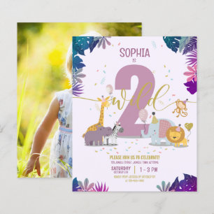 Safari Animals Zwei Wild Girl Budget Foto Geburtst