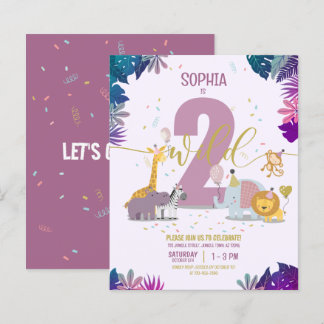 Safari Animals Zwei Wild Girl Budget Geburtstag