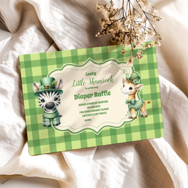 Safari Animlas Lucky Little Shamr Diapper Raffle Begleitkarte (Von Creator hochgeladen)