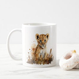 Safari Aquarell zeichnend - Löwenking Kaffeetasse