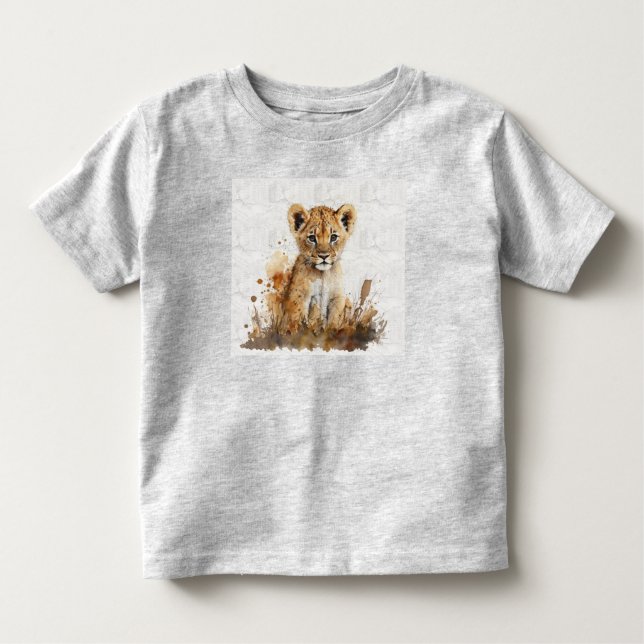 Safari Aquarell zeichnend - Löwenking Kleinkind T-shirt (Vorderseite)