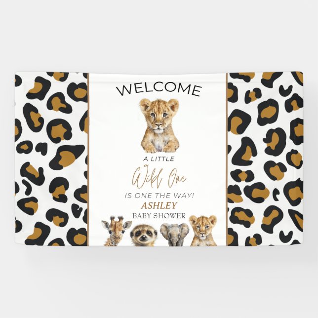 Safari Baby Animals Baby Dusche Banner (Horizontal)
