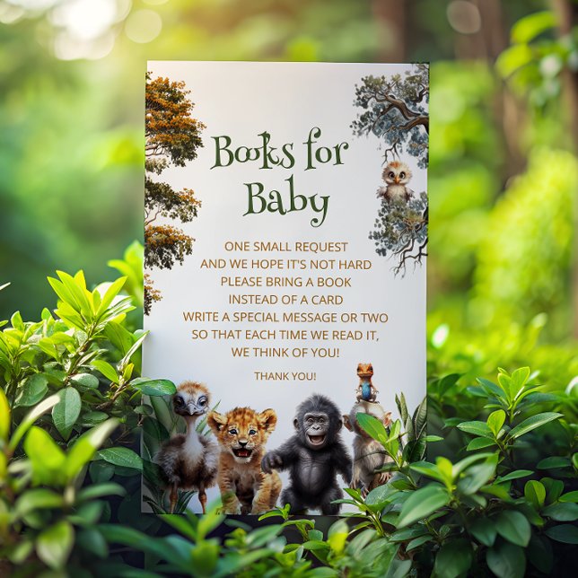 Safari Baby Animals Baby Showbucher Begleitkarte (Von Creator hochgeladen)
