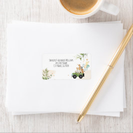 Safari Baby Animals Baby Shower Adressaufkleber