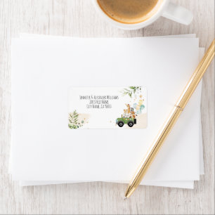 Safari Baby Animals Baby Shower Adressaufkleber