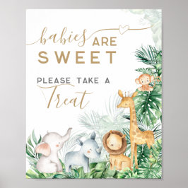 Safari Baby Animals Baby Shower Sweet Leckerei Poster