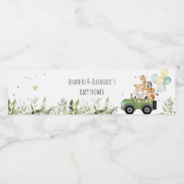 Safari Baby Animals Baby Shower Wasserflaschenetikett