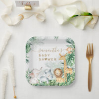 Safari Baby Animals Greenery Baby Shower
