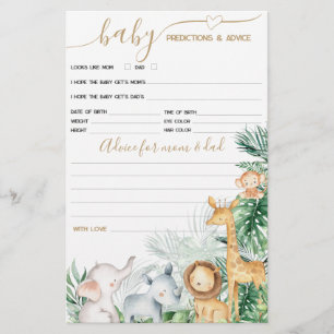 Safari Baby Animals Greenery Baby Shower Spiel